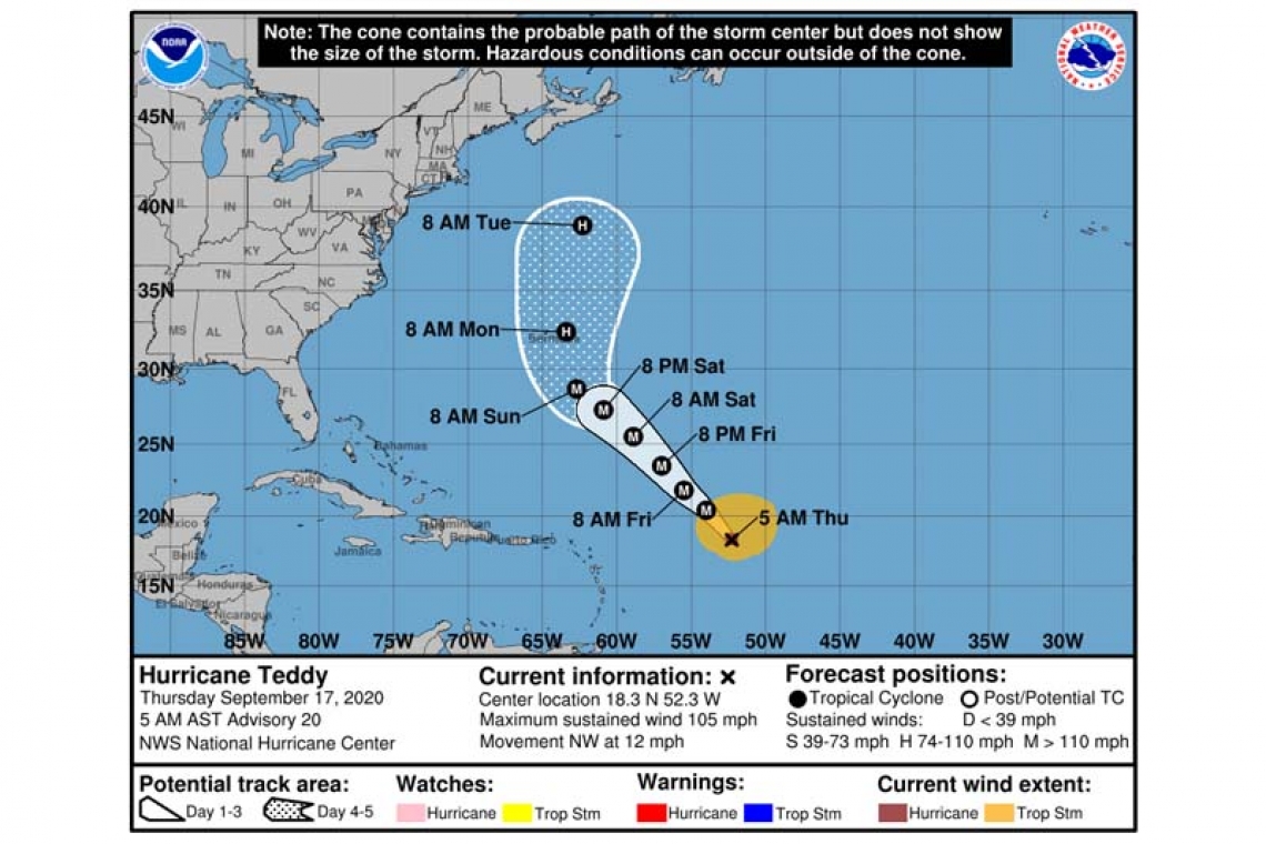 ...TEDDY BECOMES A MAJOR HURRICANE...